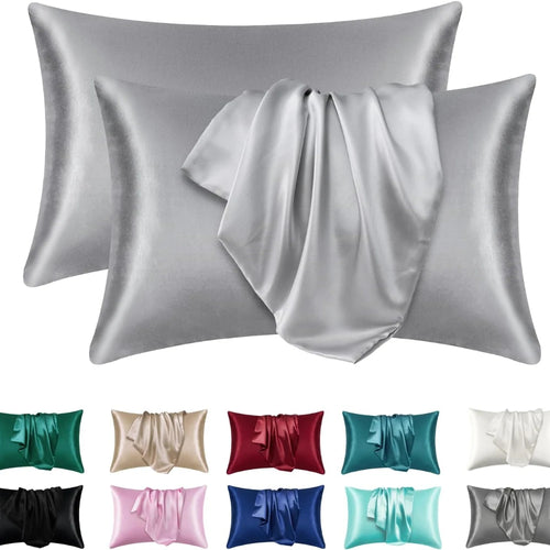 2pcs Satin Silk Pillowcase for Hair and Skin, Coral Pillow Cases