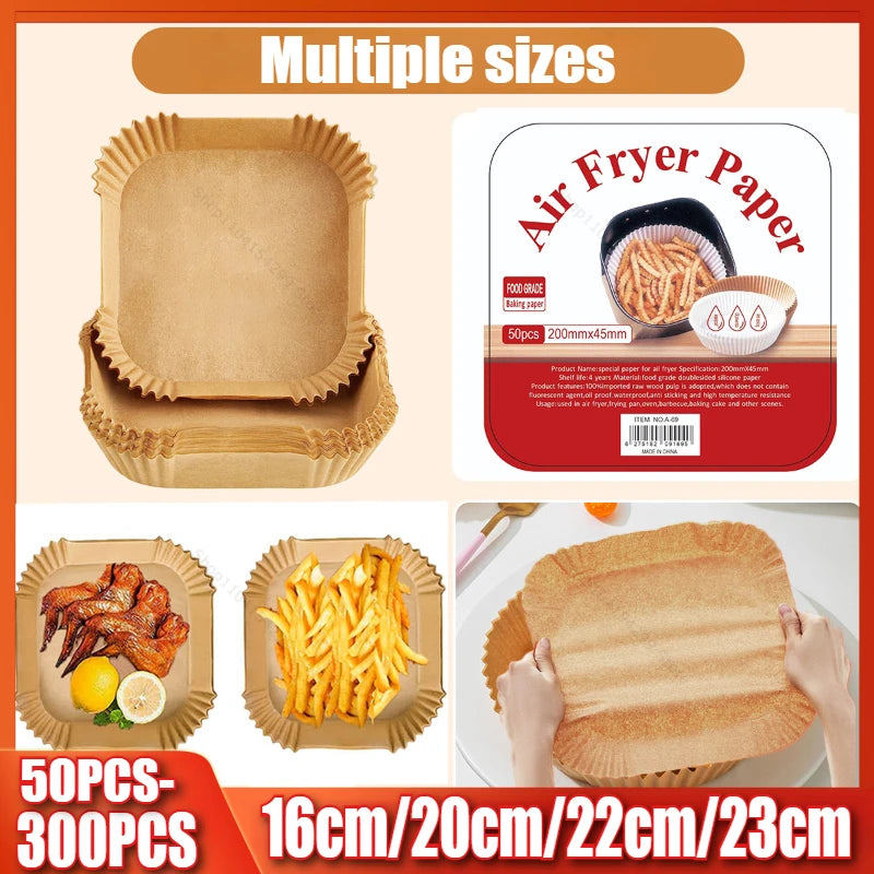 Cooking Paper Air Fryer Disposable Paper Square Round Baking Barbecue