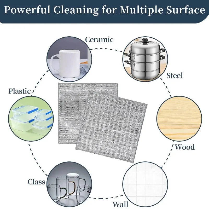 20/5pcs Reusable Wire Dishwashing Rags - Non-Scratch Multi purpose