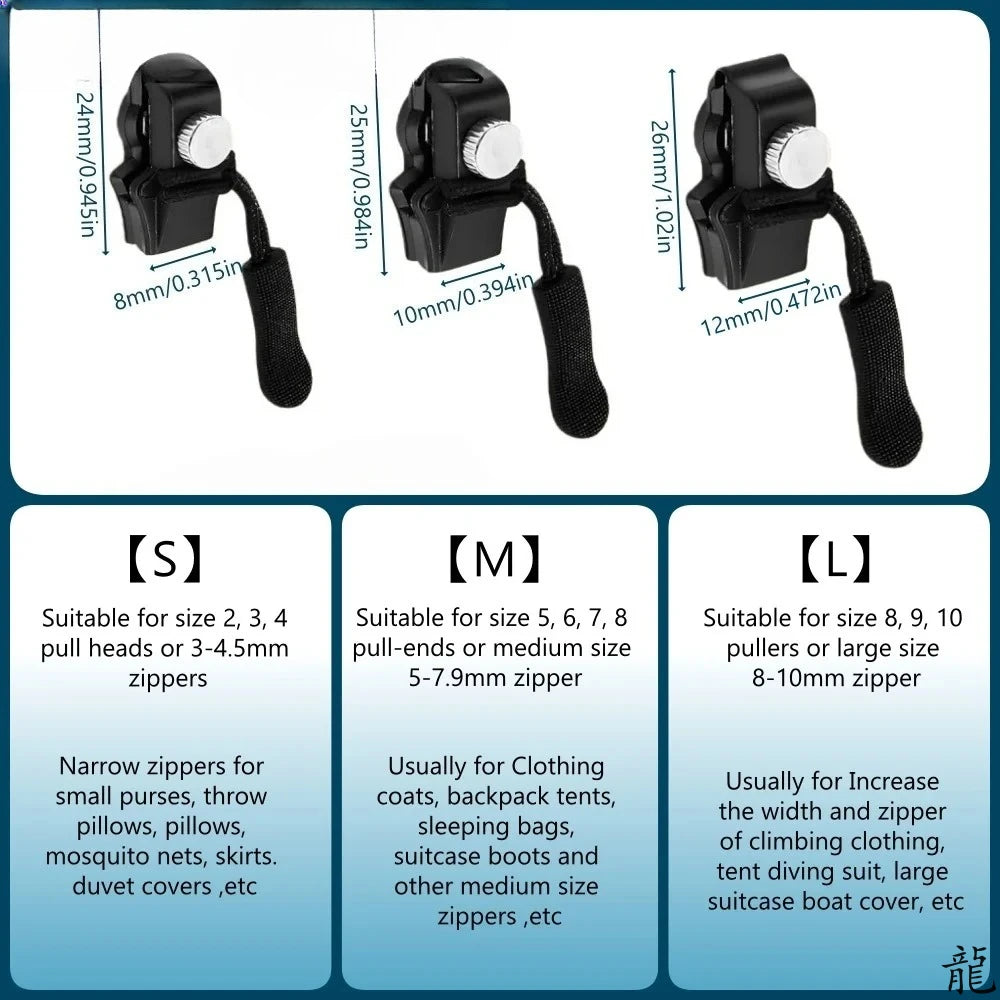 3-12Pcs Universal Zipper Repair Kit Quick Instant Detachable Zipper