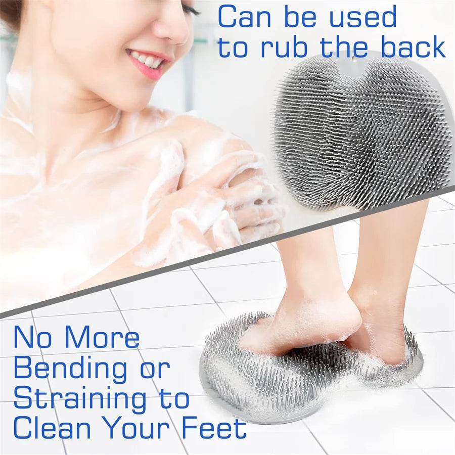 Shower Foot Scrubber Mat Back Washer Exfoliating Bath Wash Pad Wall