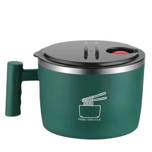 Stainless Steel Bowl With Lid For Instant Noodles Sealed And Portable