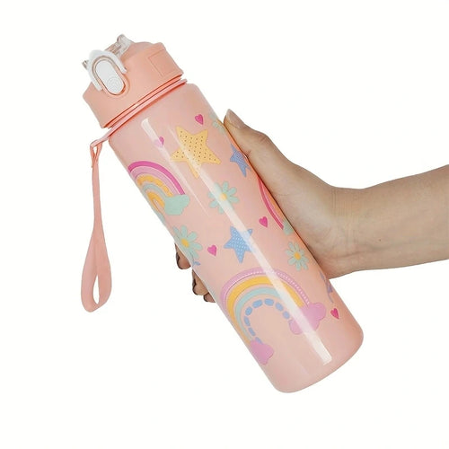1pc 750ml 23OZ cartoon car series plastic water bottle, multiple