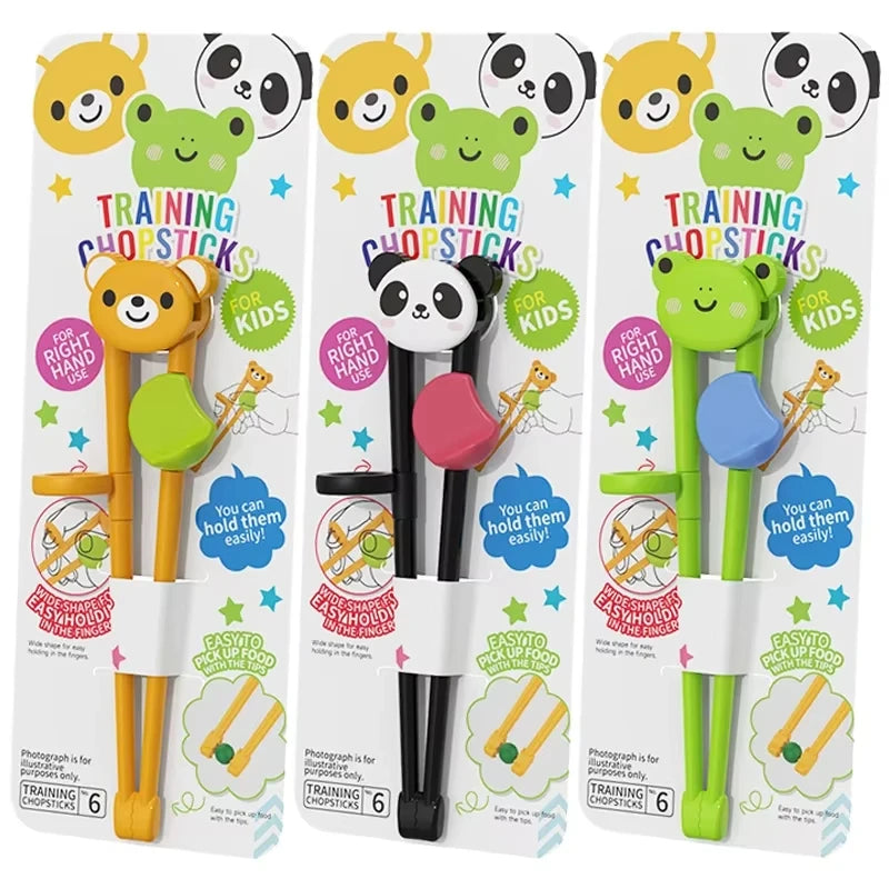 3Pcs Cute Animal Learning Chopsticks for Children Cartoon Elementary