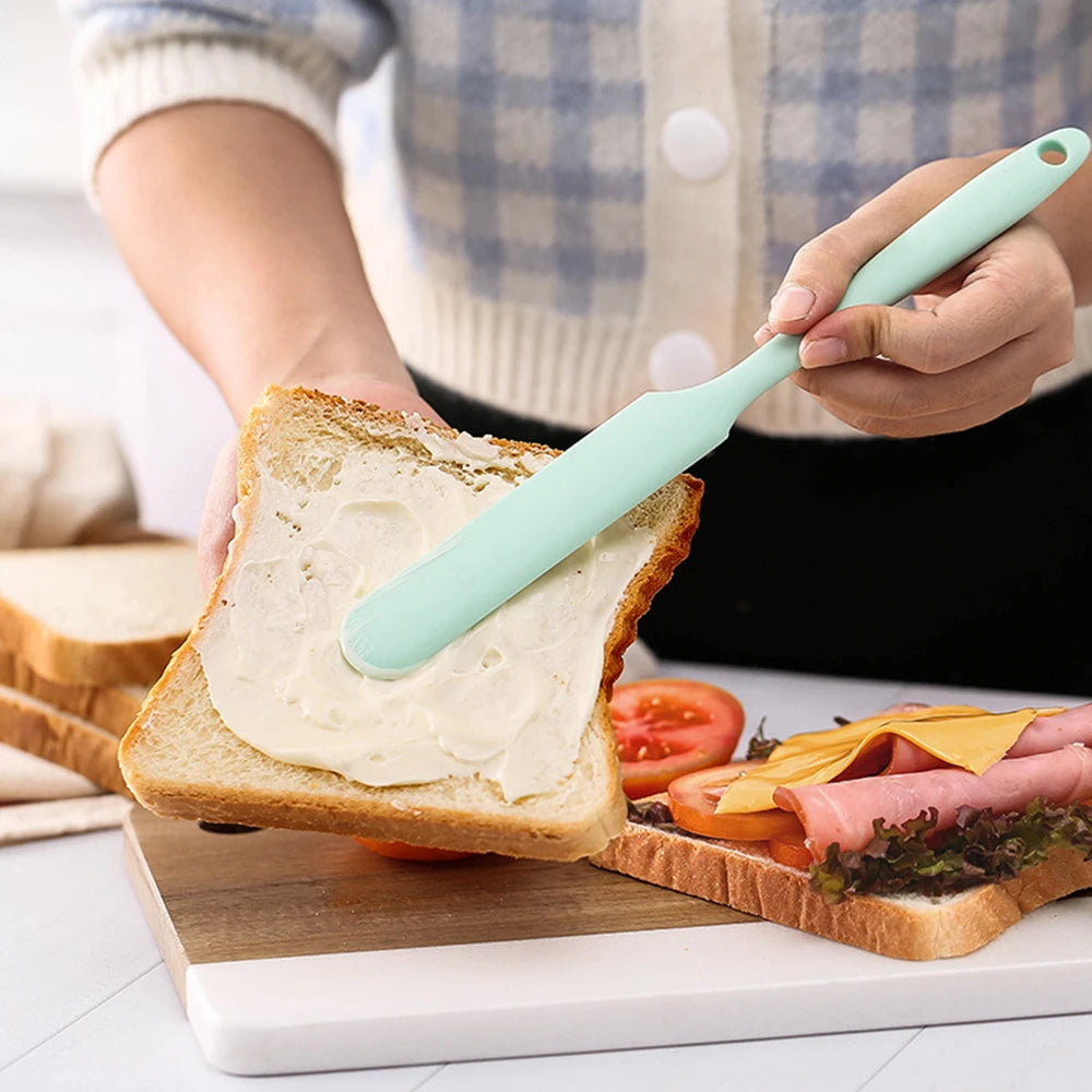 Food Grade Silicone Cream Scraper Household all-in-one Long Cake