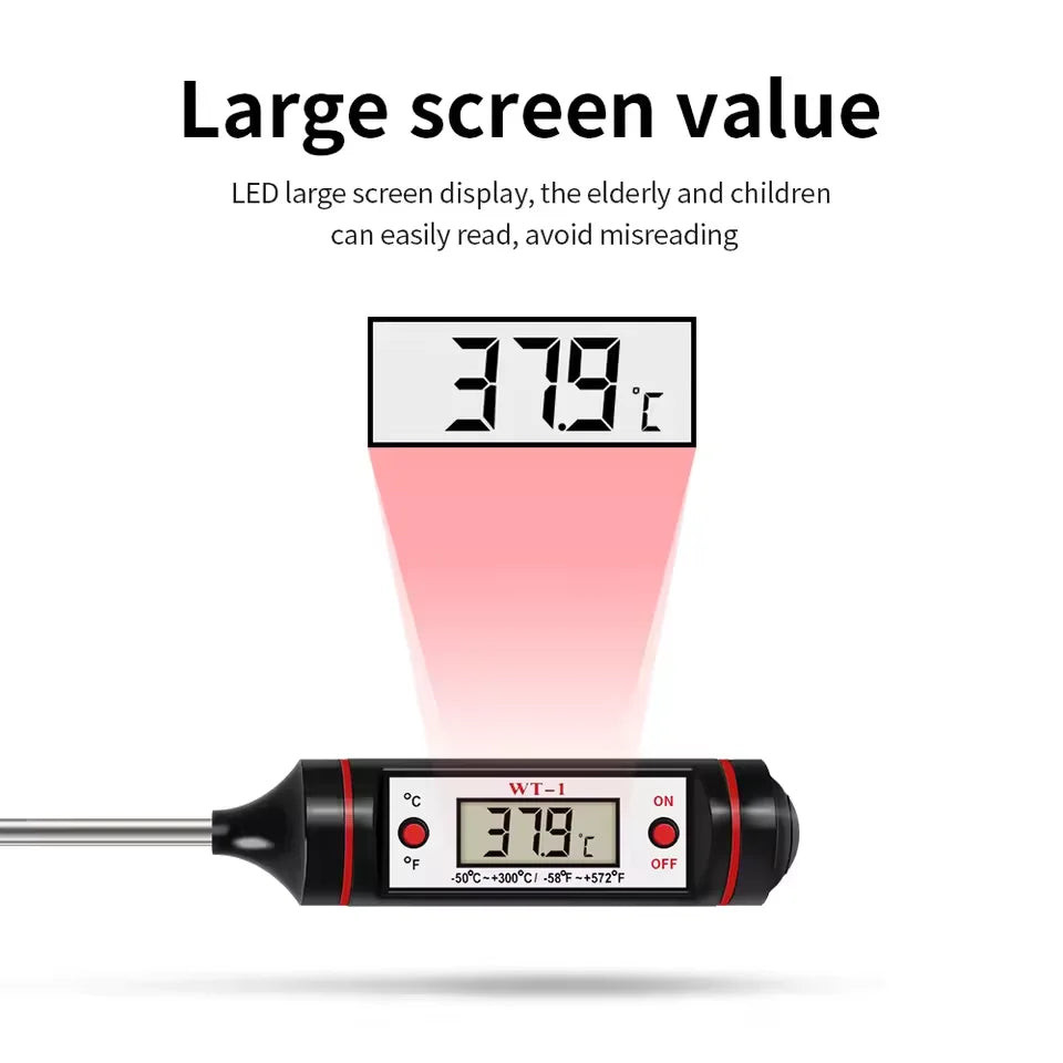 -50-300℃ Digital Food Thermometer For Meat Kitchen Cooking Water Milk