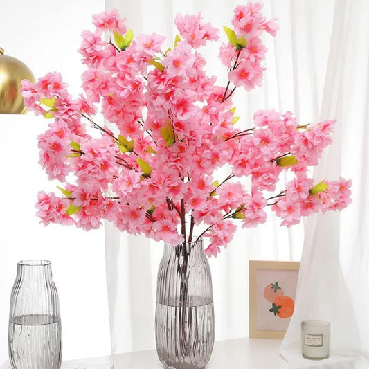 Artificial Sakura Flowers Bouquet Silk Fake Flowers for Home Room