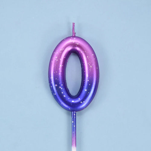 Happy Birthday Cake Decorated Interstellar Digital Colorful Candle