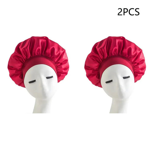 Bonnet Sleeping Cap Nightcap High Elastic Wide Brim Satin Night Hat