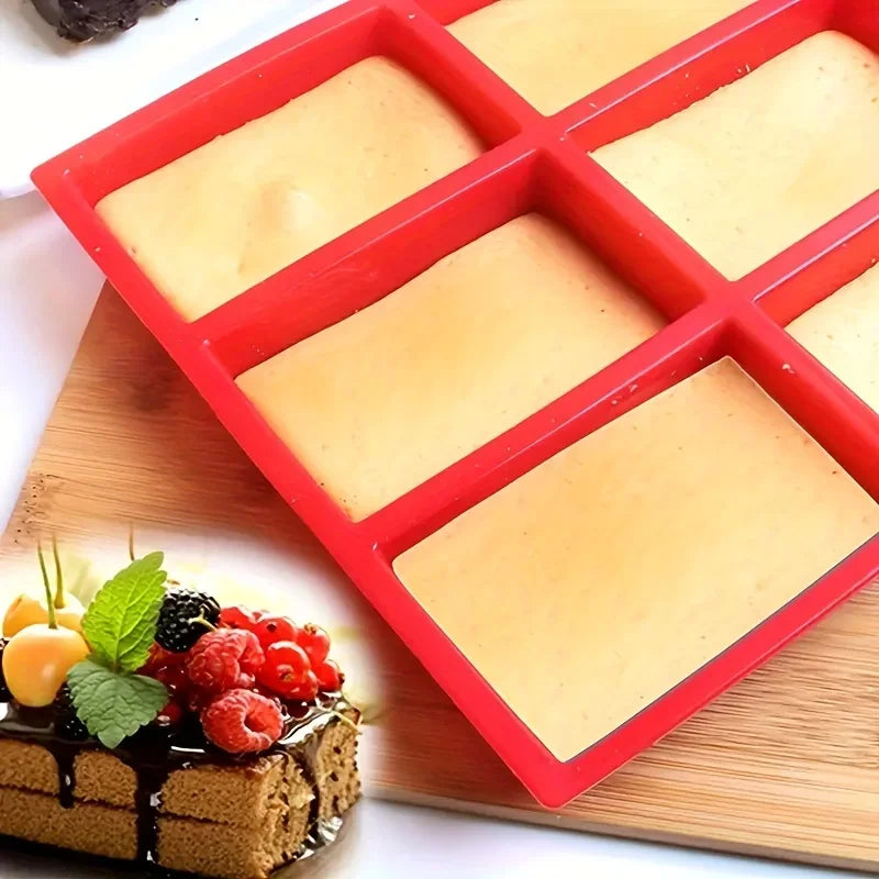 1pc 9-Cavity Silicone Mini Loaf Pan for Baking Cake, Bread, Meatloaf,