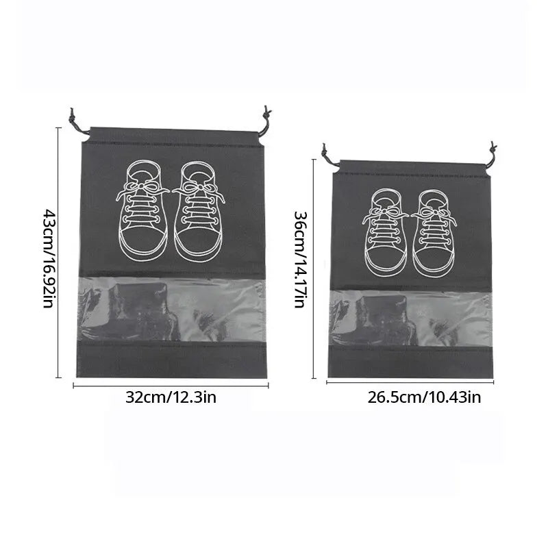 5pcs/set Shoe Storage Bag With Thickened Non-woven Fabric Strap Mouth