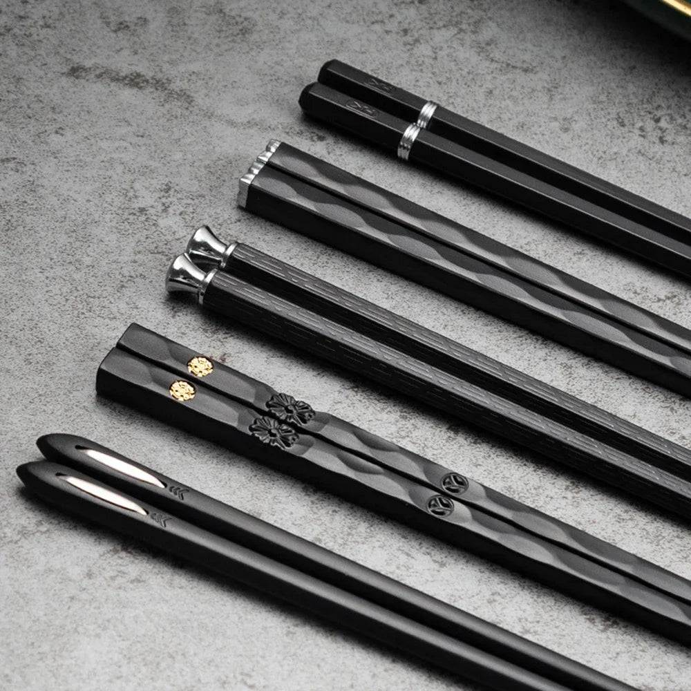 5Pairs High Quality Japanese Non-Slip Chopsticks Korean Home Hotel