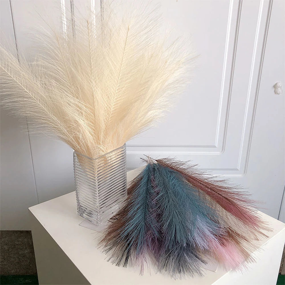 5/10/20PCS Fluffy Pampas Grass Boho Decor Artificial Flower Fake Plant