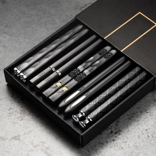 5Pairs High Quality Japanese Non-Slip Chopsticks Korean Home Hotel