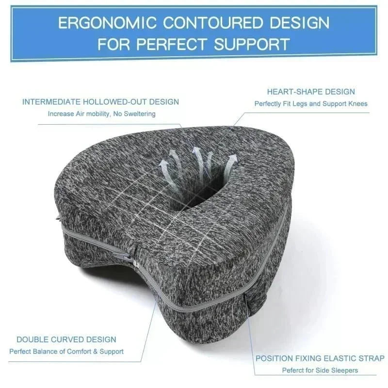 Memory Cotton Leg Pillow Hollow Heart Pregnancy Side Sleeper Sciatica