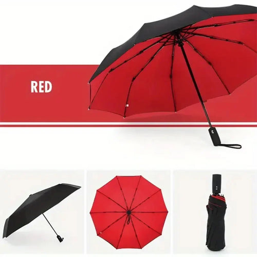 Automatic 10 Bones Sunny Umbrella, Windproof Sunny And Rainy Business