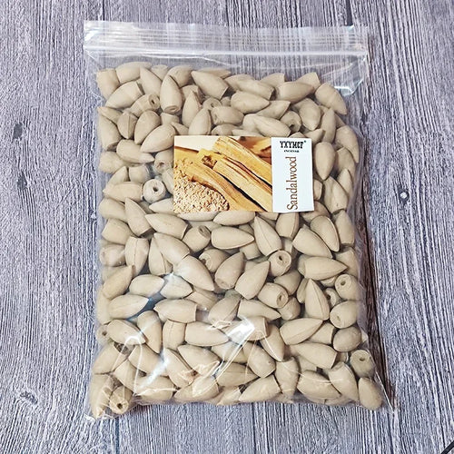 100g about 60pcs Natural Smoke Backflow Incense Cones Sandalwood