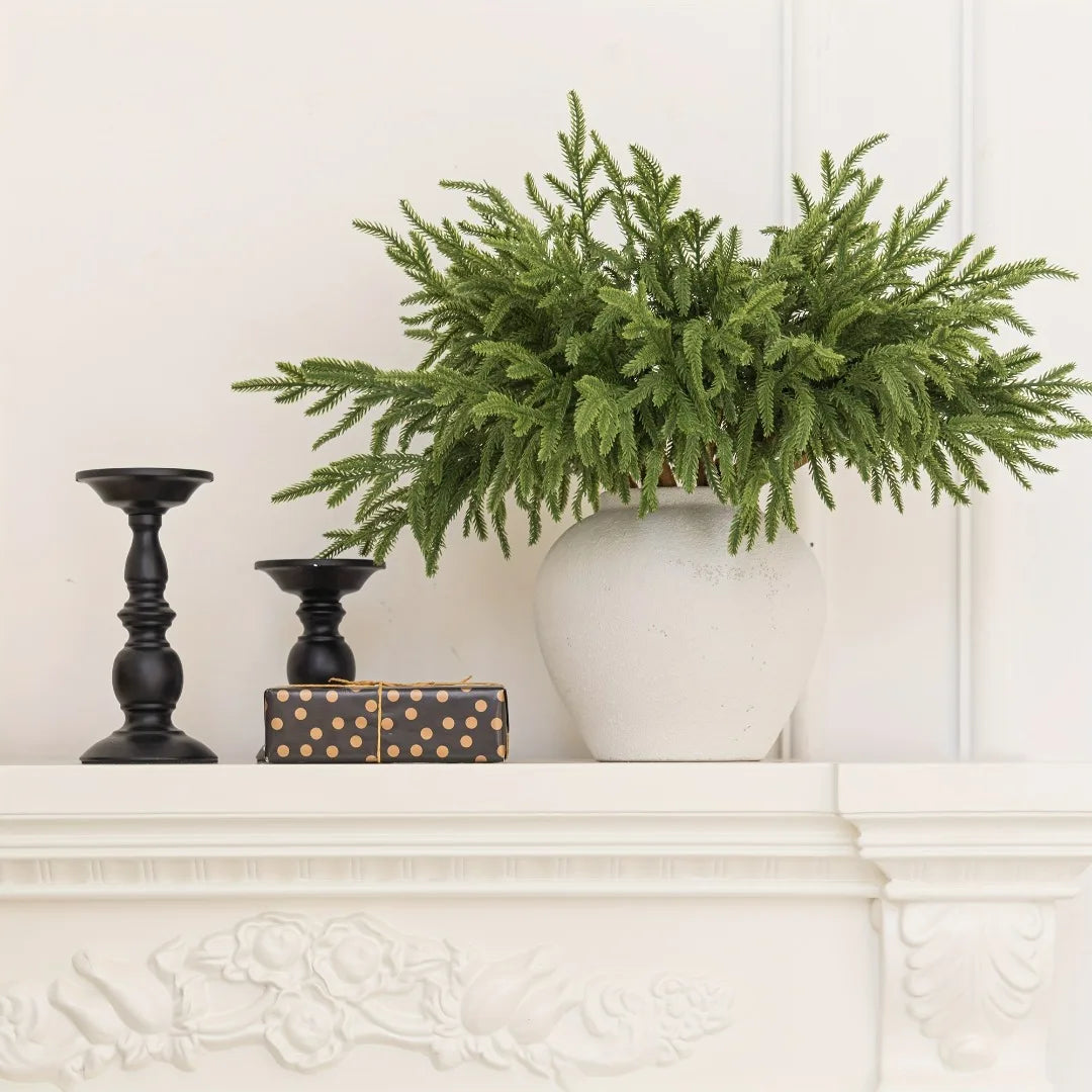 24/12pcs Artificial Cedar Sprigs - Perfect for Christmas & Winter Home