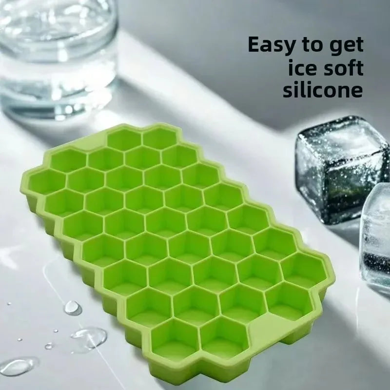 37-Compartment Silicone Meatball Molds with Lids Honeycomb Fish Ball