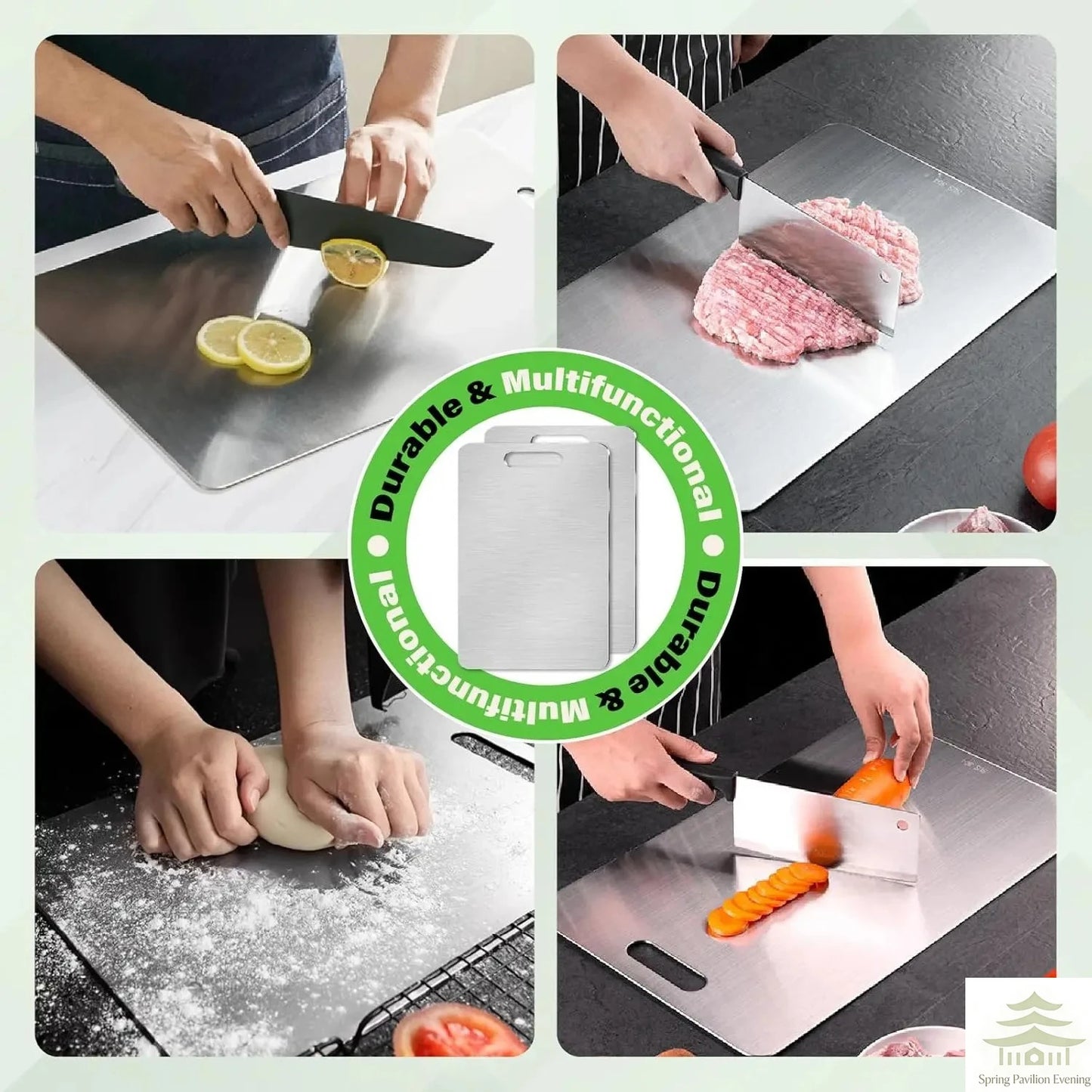 Stainless Steel Chopping Board Double Sided Thickened Kitchen Cutting