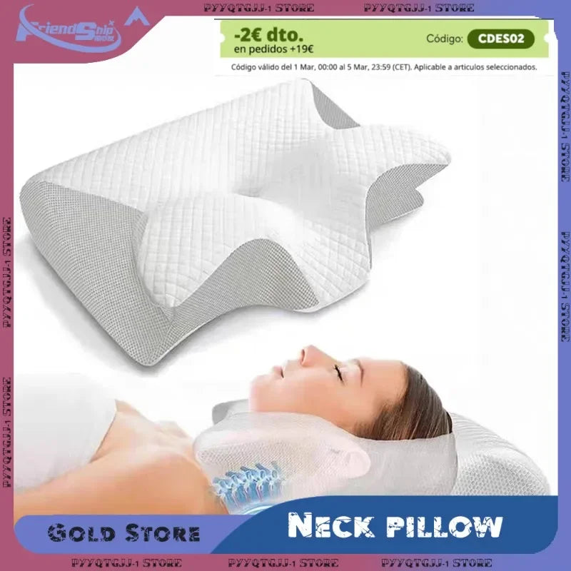 Sleep Memory Pillow Butterfly Memory Foam Neck Pillows Contoured Sleep