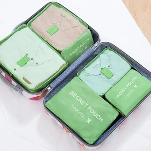 6 Pcs/Set Pink/Blue/Grey Travel Storage Bag Large Capacity Waterproof