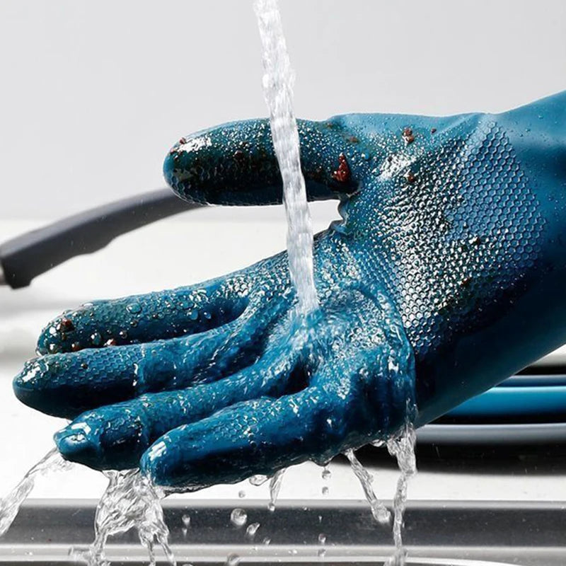 2/4 Pairs Waterproof Gloves with Fleece Thicked Cleaning Gloves