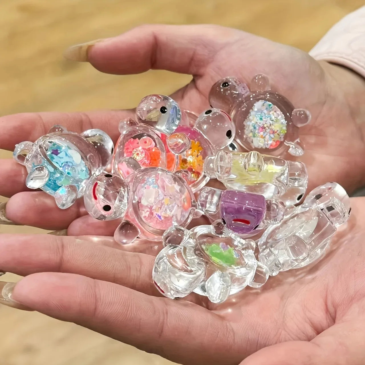 10pcs Glow in The Dark Resin Turtle Figurines Vibrant Colorful Turtle