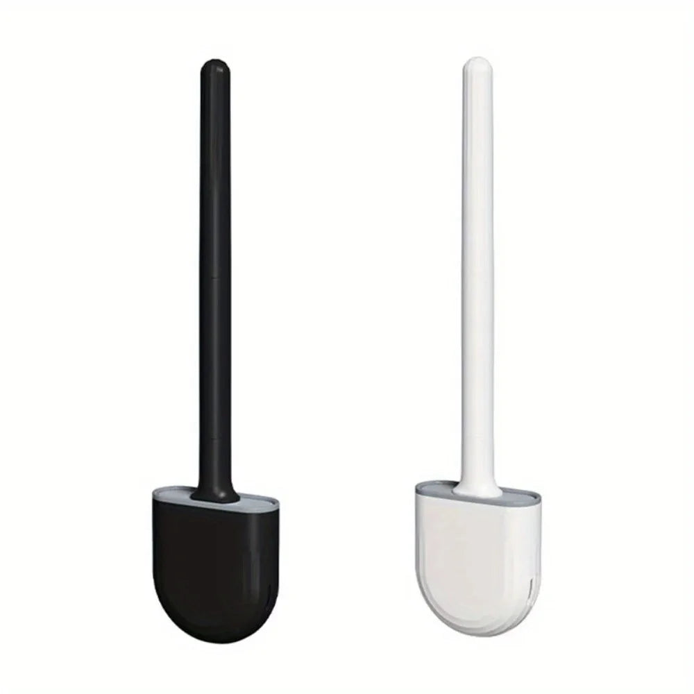1pcsSilicone Toilet Brush and Holder Wall Mounted for Bathroom Quick