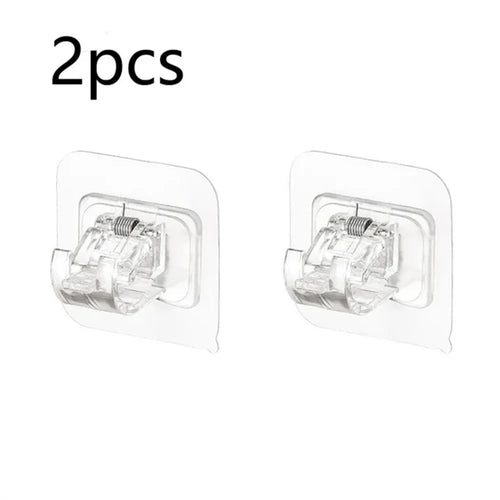 Set of 2/4/8 Self Adhesive Hooks Punch-free Curtain Rod Clip Hook