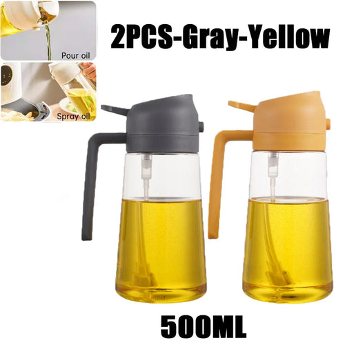 New 470ml Oil Spray Pot 2-in-1 Plastic Household Kitchen Oil Bottle