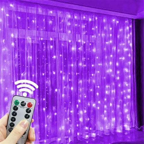 3/6M USB LED Curtain 8Modes Remote Control Lights Holiday Wedding
