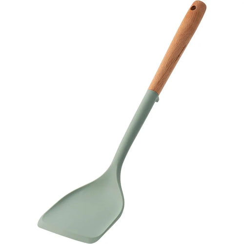 Silicone Kitchen Utensils Set Wooden Handle Non-stick Spatula Cookware