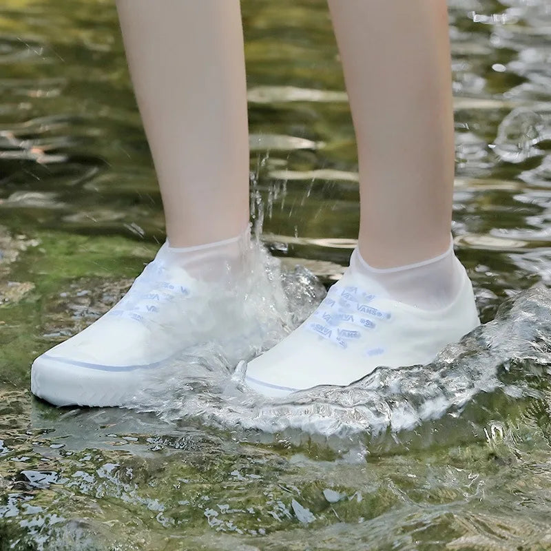 1 Pair Rubber Rain Boot Overshoes For Outdoor Use, Silicone Waterproof