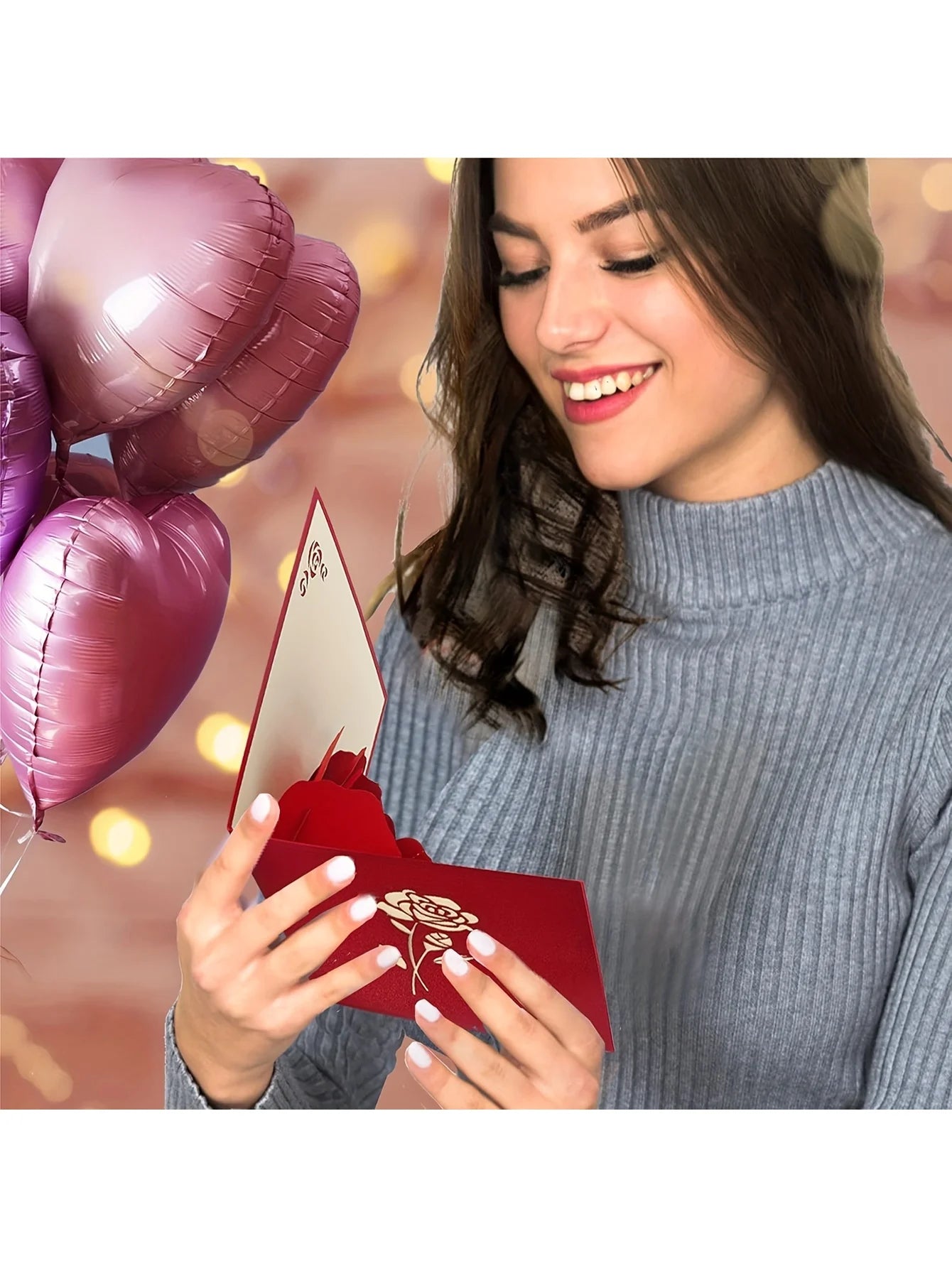 3D Pop-Up Happy Birthday Rose Card - Perfect for Anniversaries,