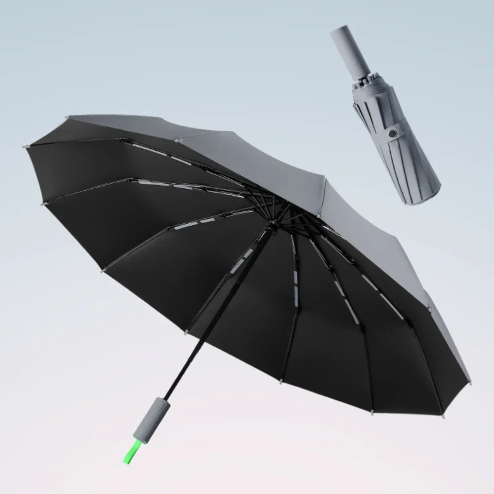 48 Bone Fully Automatic Super Strong Windproof Umbrella Uv Protection