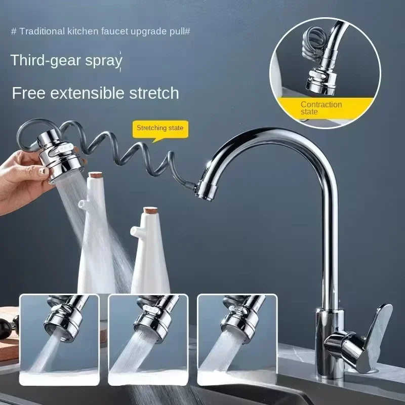 New 3 Modes Sink Faucet 360 Degree Rotation Filter Extension Tube