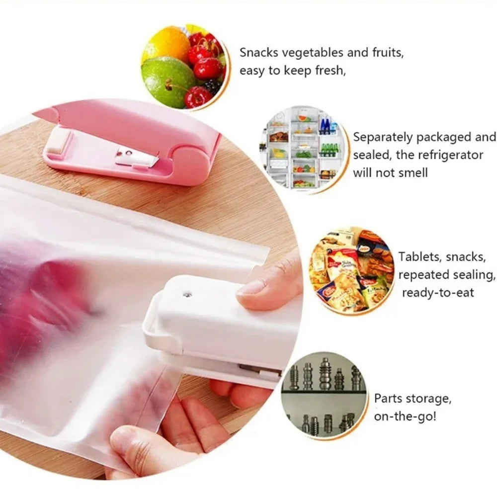 Mini Bag Seal Machine Snack Bag Clip Kitchen Handheld Food Sealer