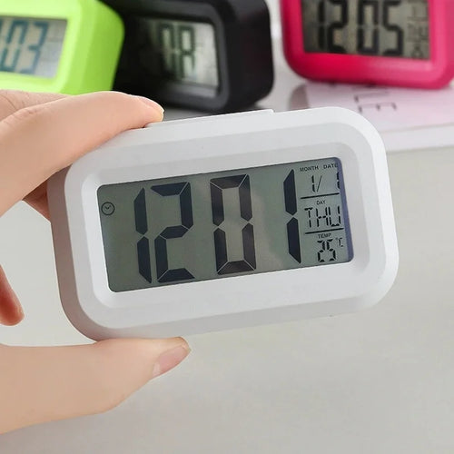 12/24h Led Digital Display Alarm Clock Home Bedside Battery Power