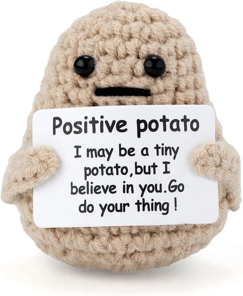 Positive Crochet Potato Animal with Positive Message, Emotional