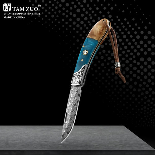 WXCOO Damascus Boning Knife Folding Fruit Cutting Knife Chef's Knife