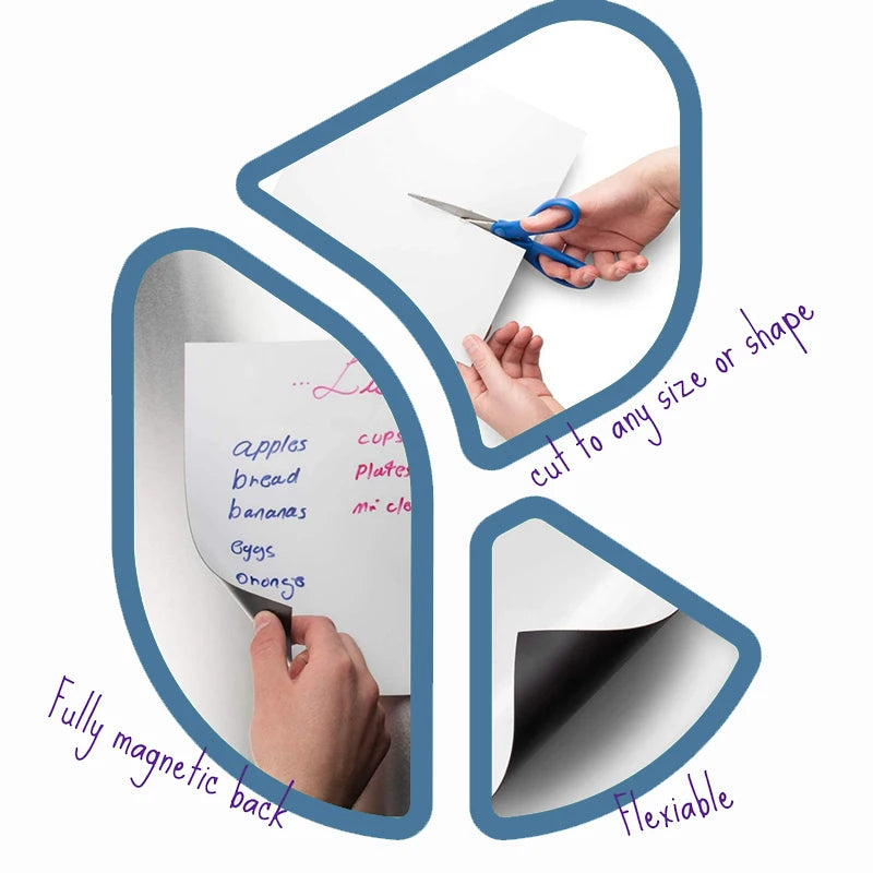 A3+A4 Magnetic Dry Erase Board Fridge Markers WhiteBoard Sheet Kitchen