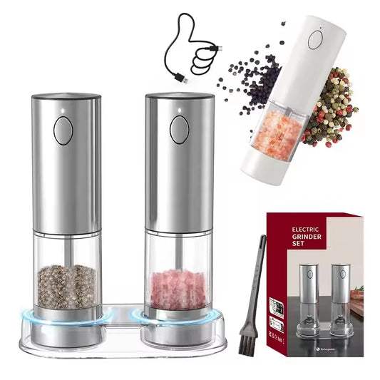 1/2pcs Automatic Pepper Grinder Salt And Pepper Grinder USB