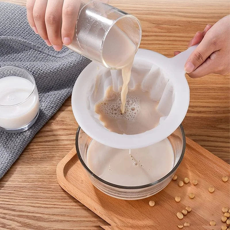 100/200/400 Mesh Washable Nylon Ultra Fine Filter Mesh Strainer Spoon