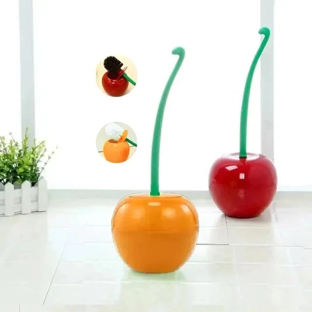 1pc Red Toilet Brush Creative Lovely Cherry Shape Lavatory Toilet