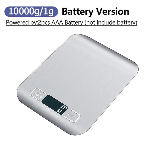 5kg/10kg Rechargeable Kitchen Scale LCD Display Stainless Steel