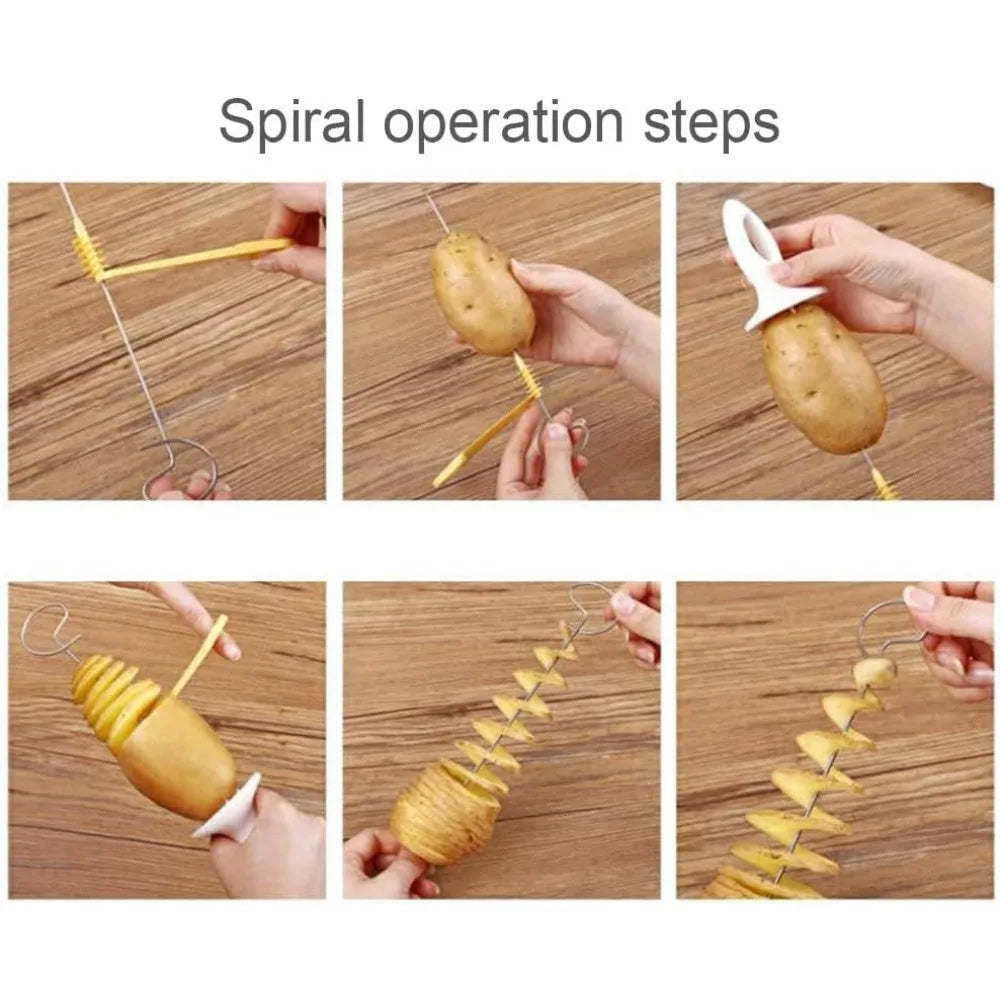 Tornado Spiral Potato Chip Slicer Stainless Steel Manual Slicer Fry
