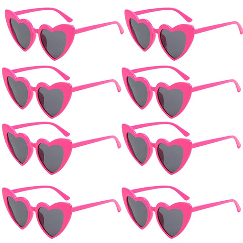 Bachelorette Party Heart Shaped Glasses Black White Pink Avocado Green