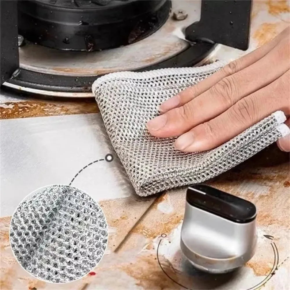 30PCS Magic Cleaning Cloth Thickened Double -sided Metal Steel Wire