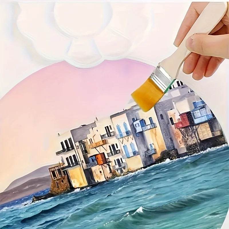 10Pcs Wooden Handle Nylon Bristle Paint Brush for Oil Painting,